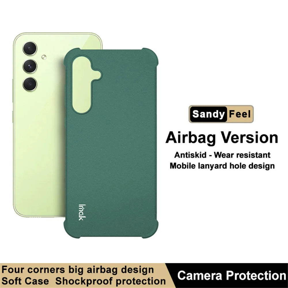 IMAK For Samsung Galaxy A55 5G Case Airbag Corner Matte TPU Phone Cover - Green - 2
