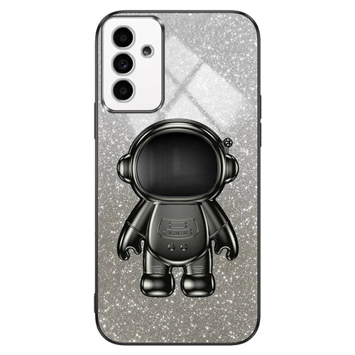 For Samsung Galaxy A13 5G Case PC+TPU Anti-scratch Phone Cover with Astronaut Kickstand - Black - 1