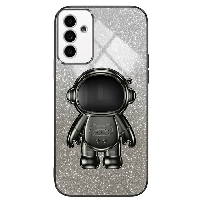 For Samsung Galaxy A13 5G Case PC+TPU Anti-scratch Phone Cover with Astronaut Kickstand - Black - 1