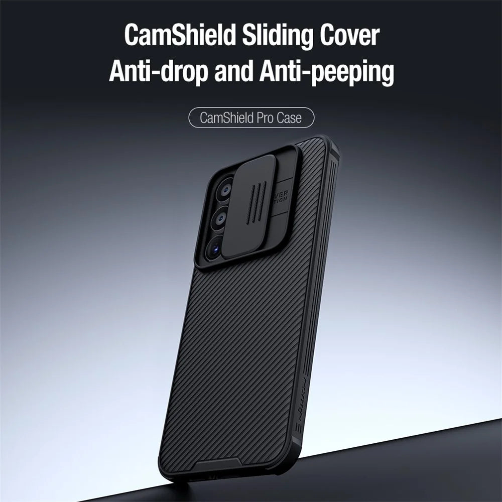 NILLKIN CamShield Pro Series For Samsung Galaxy A55 5G Case Slide Lens Protection PC+TPU Cover - Blue - 5
