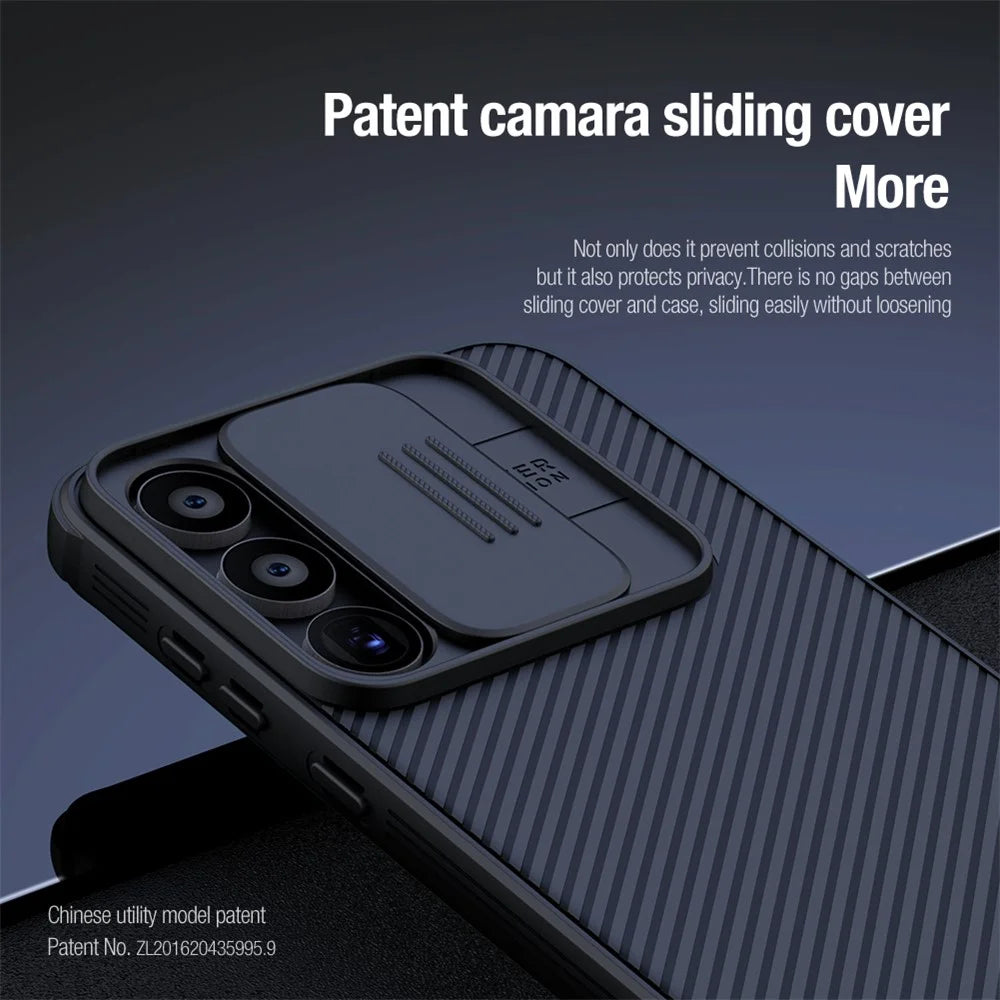 NILLKIN CamShield Pro Series For Samsung Galaxy A55 5G Case Slide Lens Protection PC+TPU Cover - Blue - 6