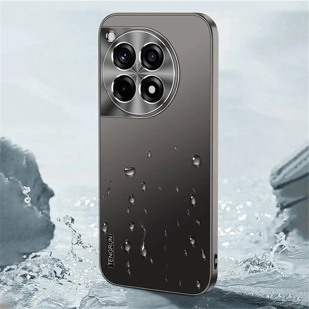 For OnePlus Ace 3 5G / 12R 5G Case Matte PC Phone Cover with Metal Lens Protection - Black - 6