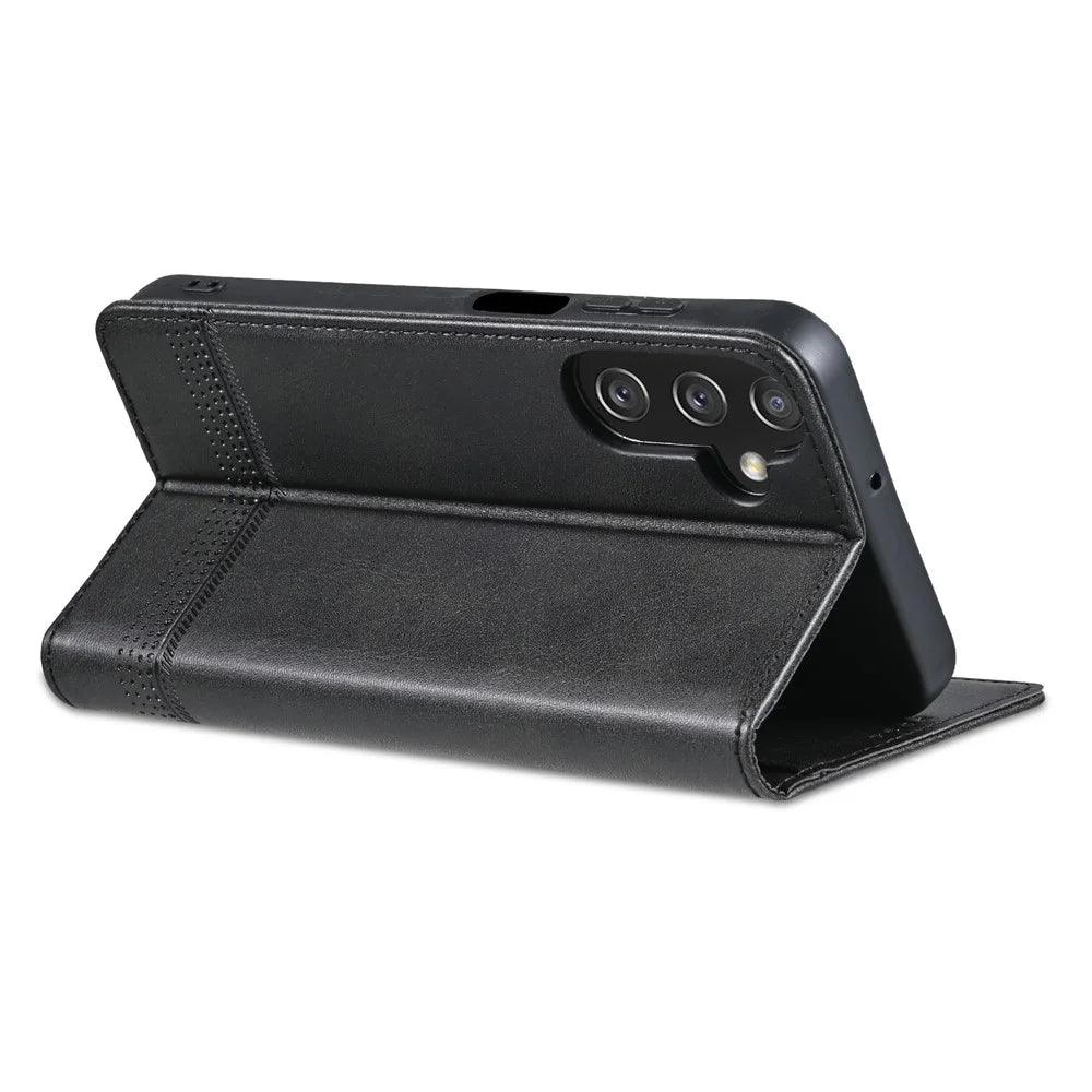 AZNS For Samsung Galaxy A25 5G (Global) (161.0 x 76.5 x 8.3mm) PU Leather Case Phone Wallet Cover - Black - 4
