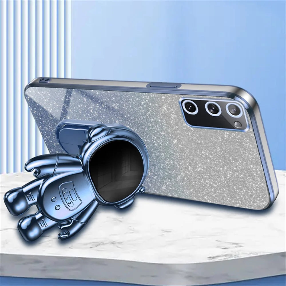 For Samsung Galaxy S20 FE 2022 / S20 Lite / S20 FE 5G / S20 FE Astronaut Kickstand Phone Case PC+TPU Cover - Blue - 2