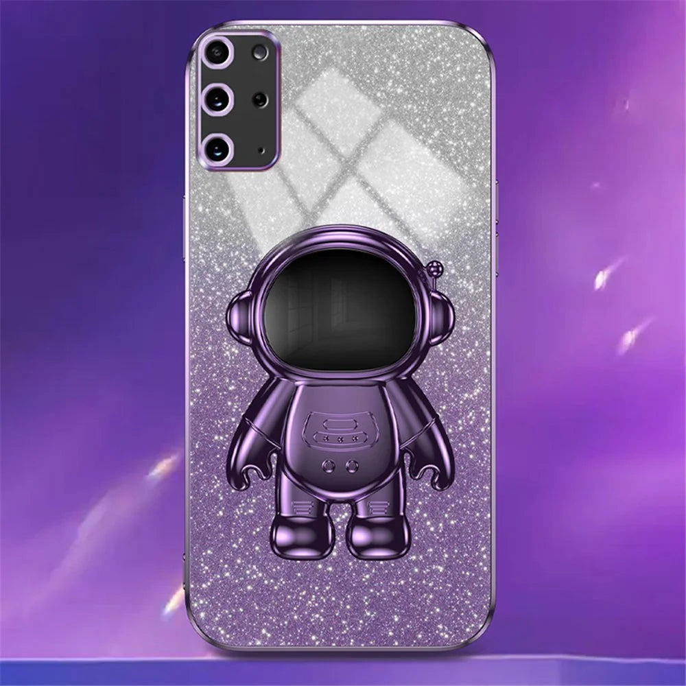 For Samsung Galaxy S20 Plus 5G / 4G Kickstand Phone Case PC+TPU Shell Electroplating Cell Phone Cover - Purple - 4
