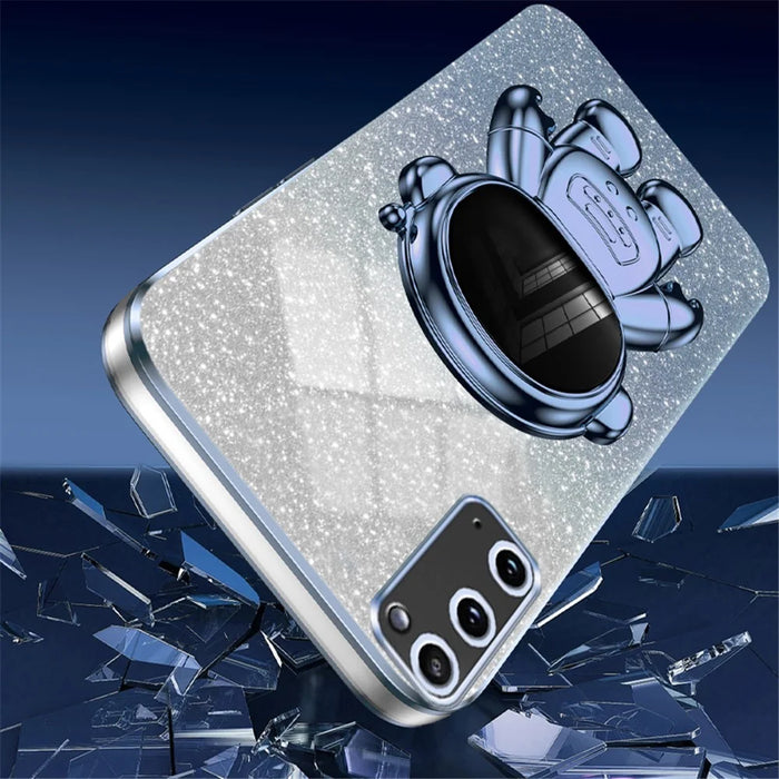 For Samsung Galaxy S20 4G / 5G Stable Kickstand Phone Case PC+TPU Cell Phone Cover - Blue - 3