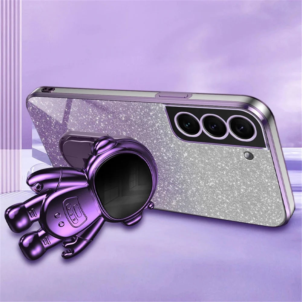 Kickstand Phone Cover for Samsung Galaxy S21+ 5G Case PC+TPU Anti-scratch Phone Cover - Purple - 2