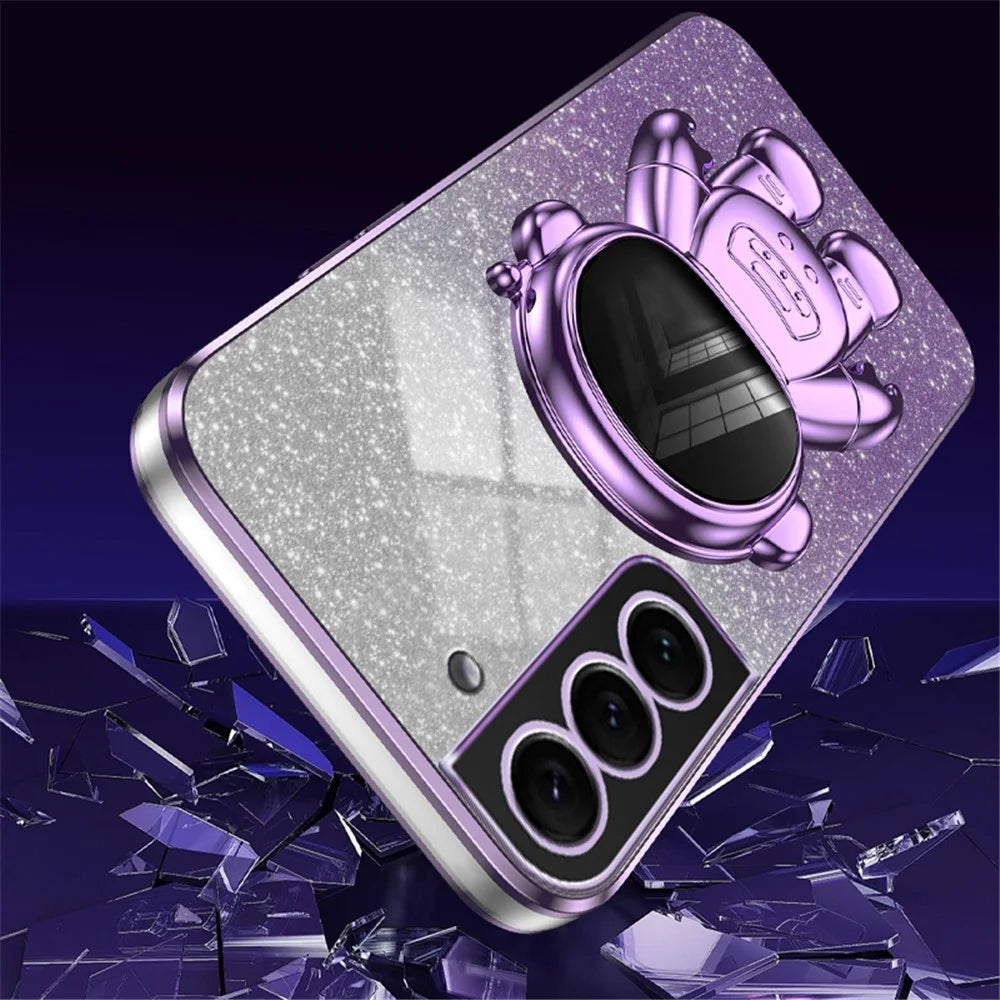 Kickstand Phone Cover for Samsung Galaxy S21+ 5G Case PC+TPU Anti-scratch Phone Cover - Purple - 3