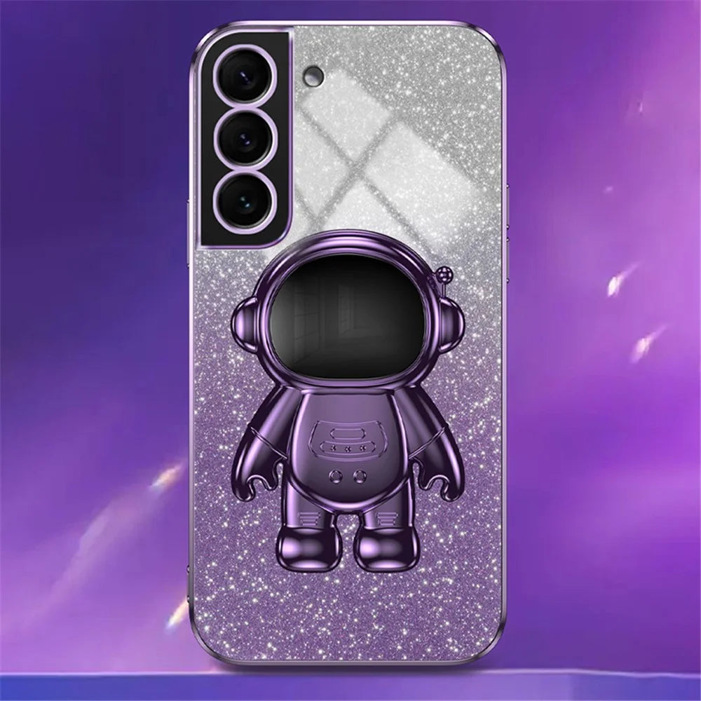 Kickstand Phone Cover for Samsung Galaxy S21+ 5G Case PC+TPU Anti-scratch Phone Cover - Purple - 4