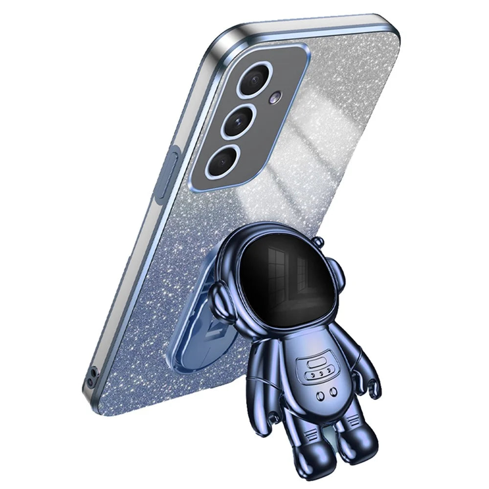 For Samsung Galaxy A54 5G Astronaut Kickstand Phone Case PC+TPU Anti-scratch Phone Cover - Blue - 1