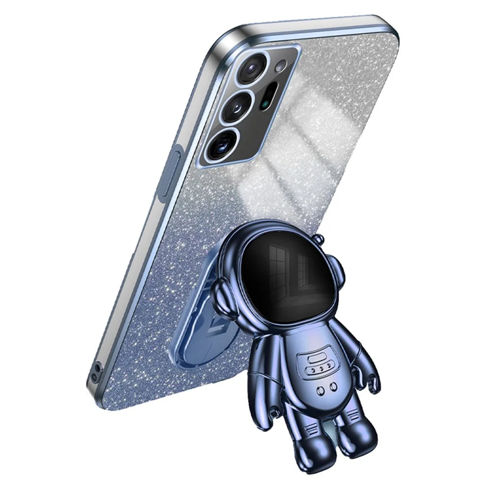 For Samsung Galaxy Note20 Ultra 5G / Note20 Ultra Astronaut Kickstand Phone Case PC+TPU Cell Phone Cover - Blue - 1