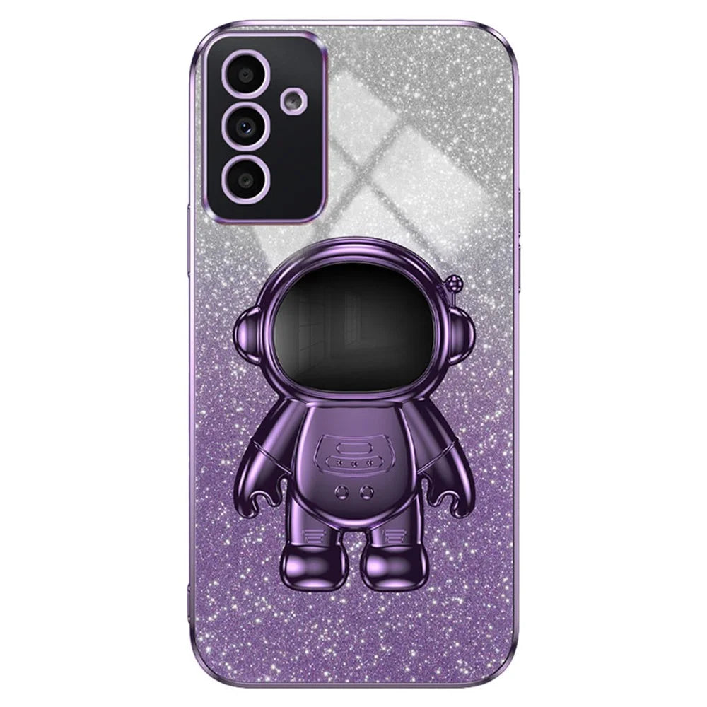 For Samsung Galaxy A15 4G / A15 5G Case Drop-proof Astronaut Kickstand Mobile Phone Cover - Purple - 1