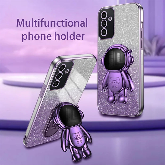 For Samsung Galaxy A15 4G / A15 5G Case Drop-proof Astronaut Kickstand Mobile Phone Cover - Purple - 2