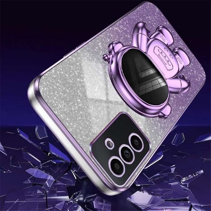 For Samsung Galaxy A15 4G / A15 5G Case Drop-proof Astronaut Kickstand Mobile Phone Cover - Purple - 5