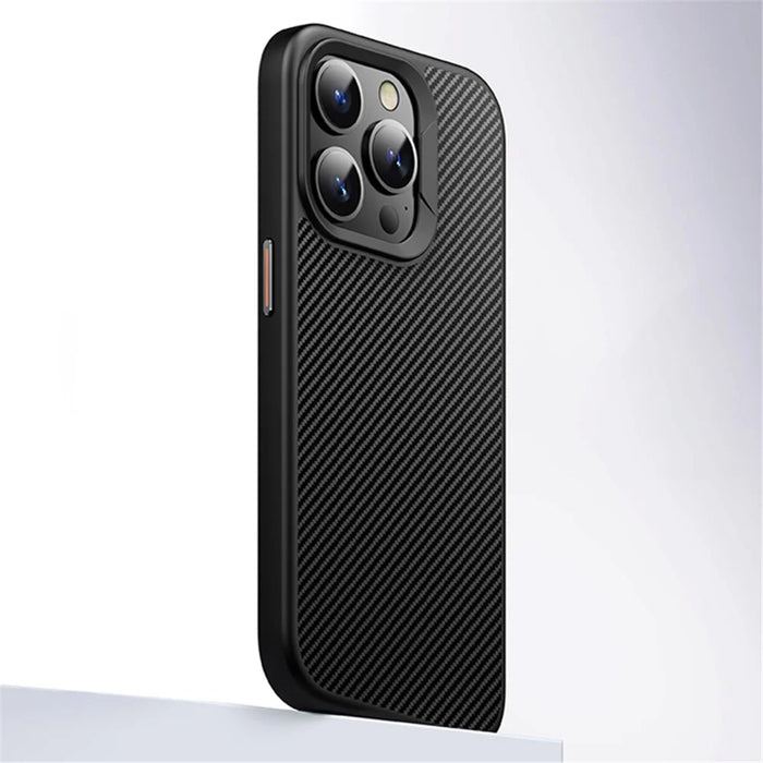 For iPhone 15 Pro Case Carbon Fiber Texture PC + TPU Magnetic Phone Cover - 1