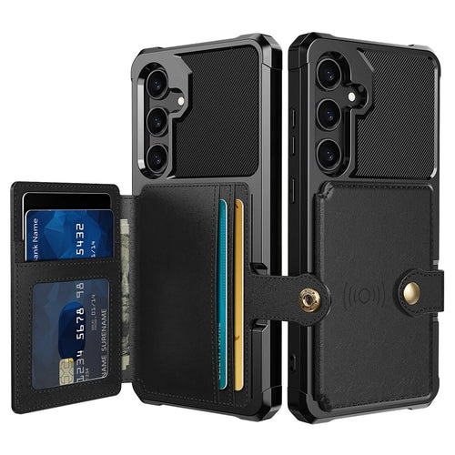 ZM03 For Samsung Galaxy A35 5G Case Card Slots PU Leather+TPU Phone Cover - Black - 1