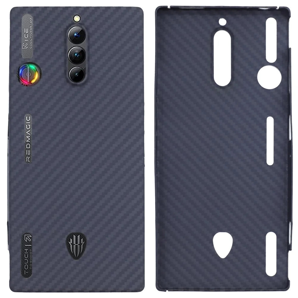 For ZTE nubia Red Magic 8S Pro Case 1500D Texture Aramid Fiber Precise Cutouts Phone Cover, Black - 1
