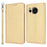 For Sharp Aquos Sense 8 Wallet Case Silk Texture Leather Flip Protective Phone Cover - Gold - 1