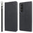 PU Leather Phone Shell for Sony Xperia 1 V Silk Texture Stand Wallet Phone Case Cover - Black - 1