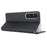 PU Leather Phone Shell for Sony Xperia 1 V Silk Texture Stand Wallet Phone Case Cover - Black - 3