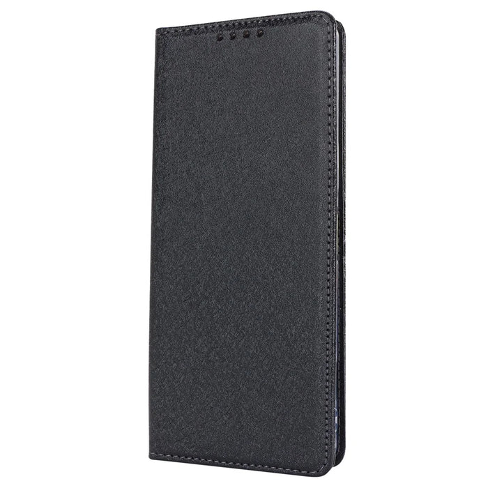 PU Leather Phone Shell for Sony Xperia 1 V Silk Texture Stand Wallet Phone Case Cover - Black - 7