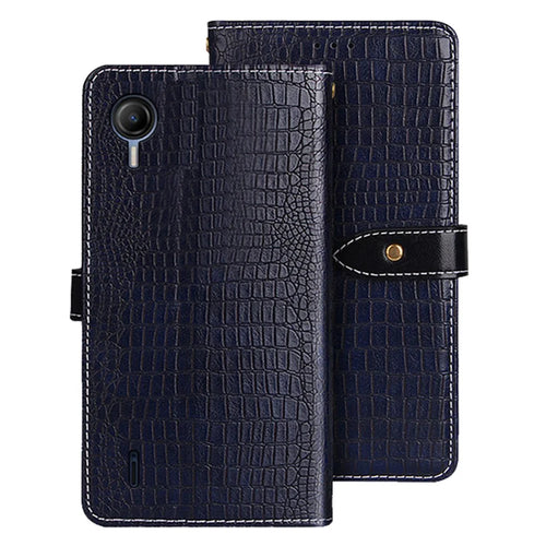 IDEWEI For Cricket Debut S2 Leather Case Crocodile Texture Phone Cover with Wallet - Blue - 1