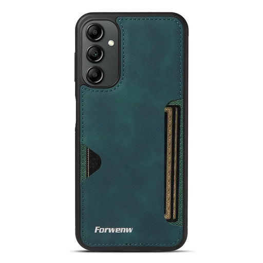 FORWENW F5 Series For Samsung Galaxy A14 5G / 4G Case PU Leather+TPU Card Holder Phone Back Cover - Green - 2