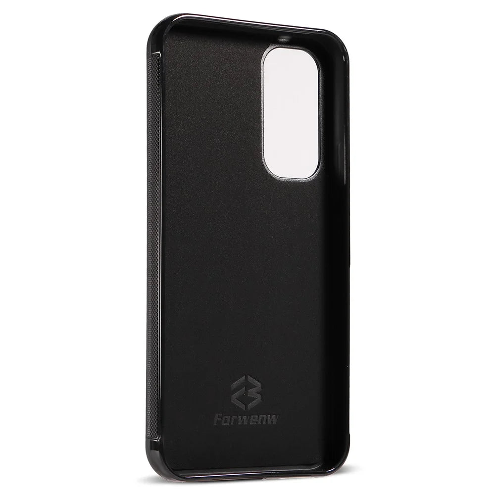 FORWENW F5 Series For Samsung Galaxy A34 5G Case Card Holder Leather+TPU Cell Phone Cover - Blue - 2