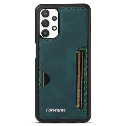 FORWENW F5 Series For Samsung Galaxy A53 5G Cover Leather+TPU Card Holder Anti-scratch Phone Case - Green - 2