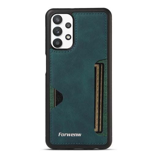 FORWENW F5 Series For Samsung Galaxy A33 5G Cellphone Case Card Holder Leather+TPU Protective Cover - Green - 2