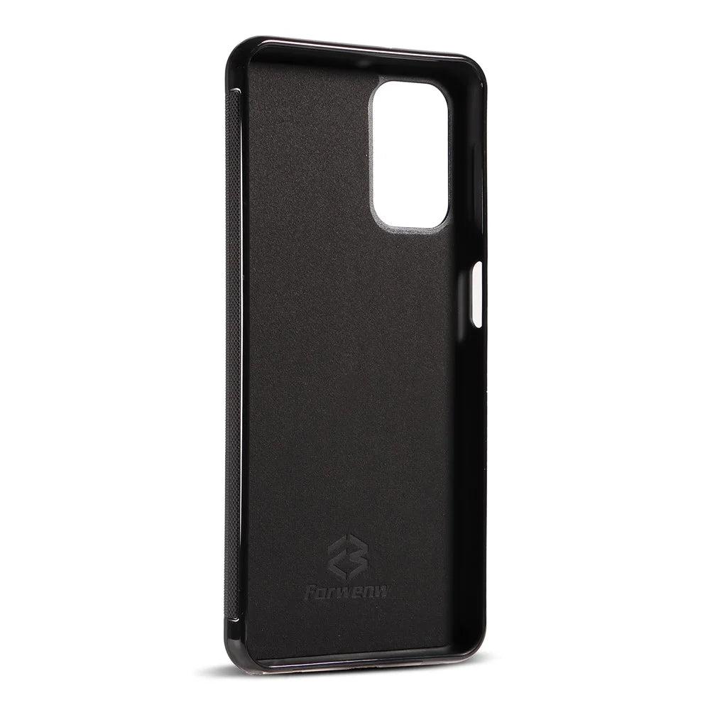 FORWENW F5 Series For Samsung Galaxy A33 5G Cellphone Case Card Holder Leather+TPU Protective Cover - Green - 5