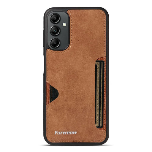 FORWENW F5 Series For Samsung Galaxy S24+ Cell Phone Case Anti-scratch Leather+TPU Card Holder Cover - Brown - 2