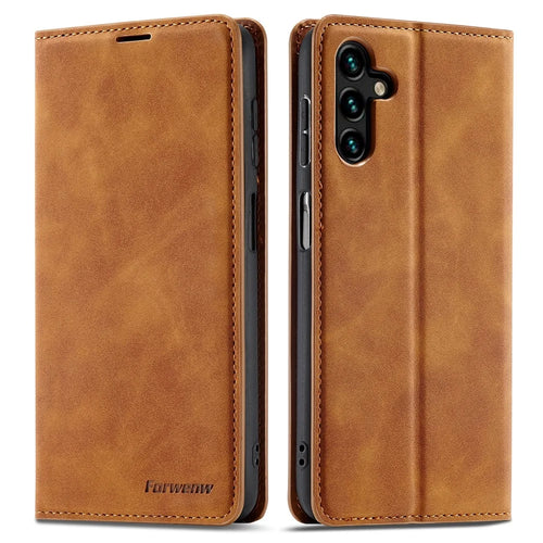 FORWENW Fantasy Series for Samsung Galaxy A25 5G (Global) (161.0 x 76.5 x 8.3mm) Case Skin-touch Phone Cover - Brown - 1