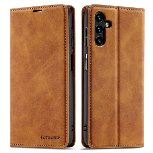 FORWENW Fantasy Series for Samsung Galaxy A25 5G (Global) (161.0 x 76.5 x 8.3mm) Case Skin-touch Phone Cover - Brown - 1