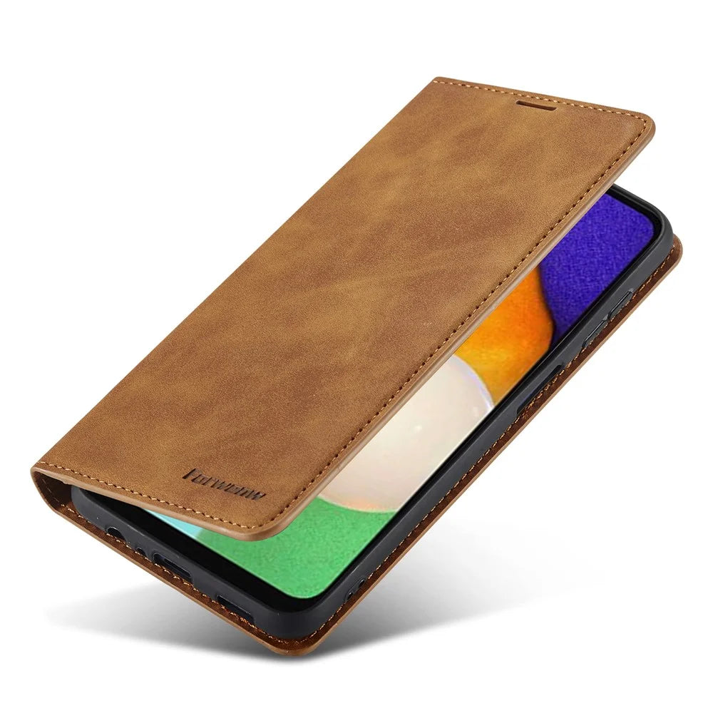 FORWENW Fantasy Series for Samsung Galaxy A25 5G (Global) (161.0 x 76.5 x 8.3mm) Case Skin-touch Phone Cover - Brown - 4