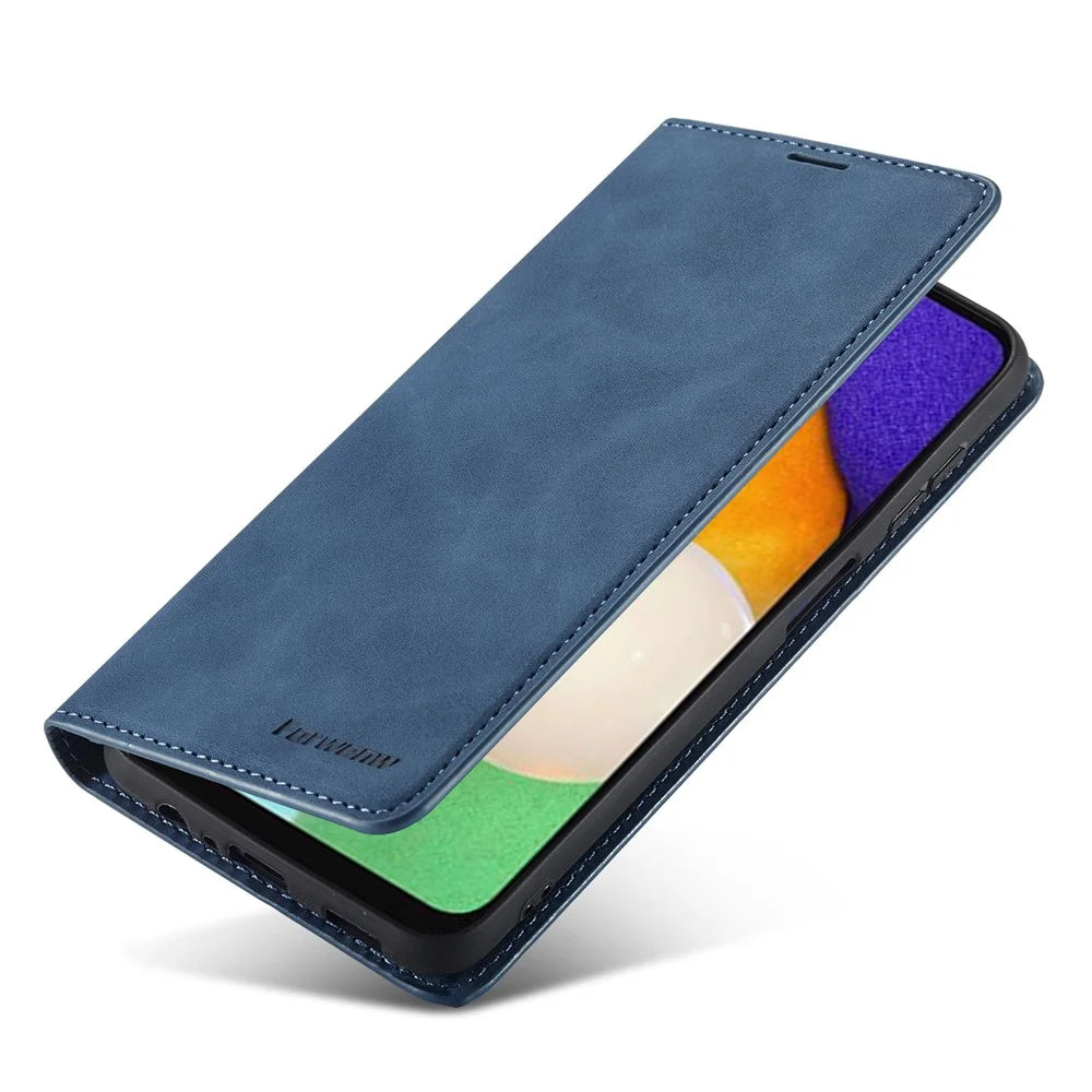 FORWENW Fantasy Series for Samsung Galaxy A55 5G Cases Mobile Phone Cover Skin-touch PU Leather Stand Wallet - Blue - 4