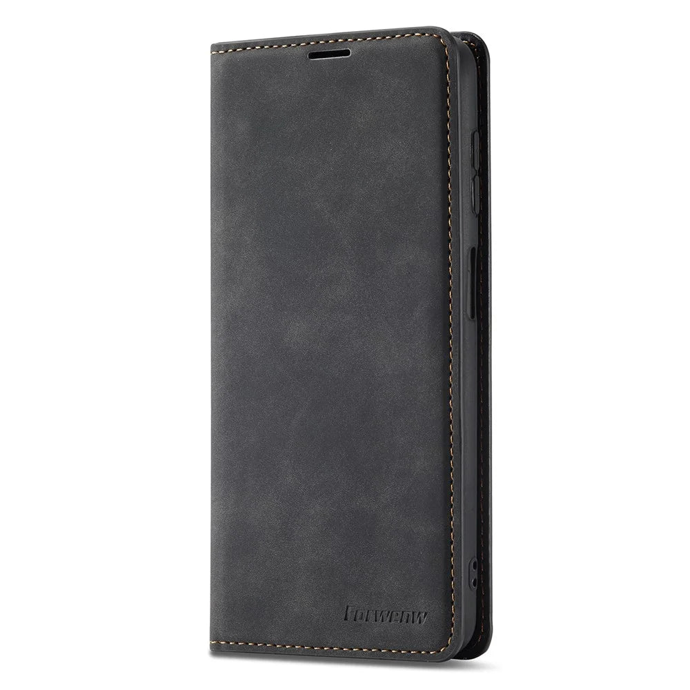 FORWENW Fantasy Series for Samsung Galaxy A35 5G Stand Wallet PU Leather Phone Cover Anti-drop Case - Black - 5