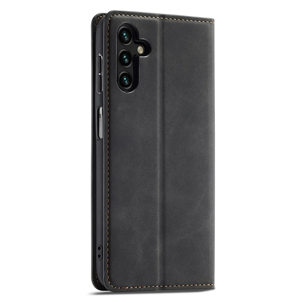 FORWENW Fantasy Series for Samsung Galaxy A35 5G Stand Wallet PU Leather Phone Cover Anti-drop Case - Black - 6