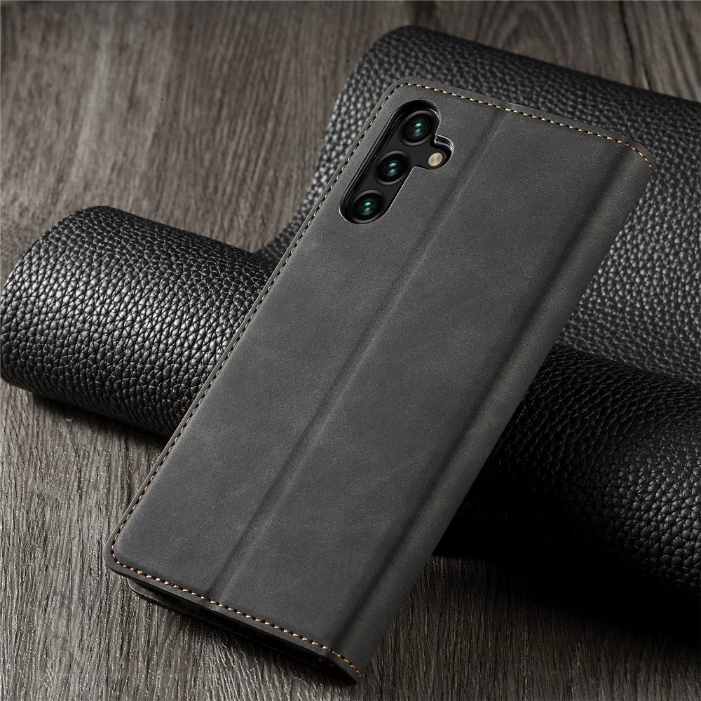 FORWENW Fantasy Series for Samsung Galaxy A35 5G Stand Wallet PU Leather Phone Cover Anti-drop Case - Black - 7