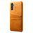 For Samsung Galaxy A35 5G Phone Case Leather+PC Shockproof Cover with Dual Card Slots - Orange - 3