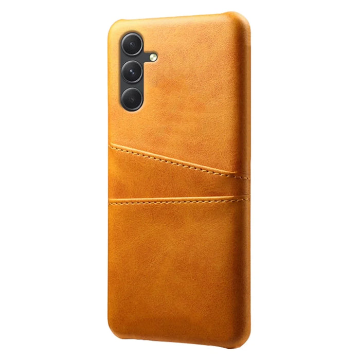 For Samsung Galaxy A35 5G Phone Case Leather+PC Shockproof Cover with Dual Card Slots - Orange - 3