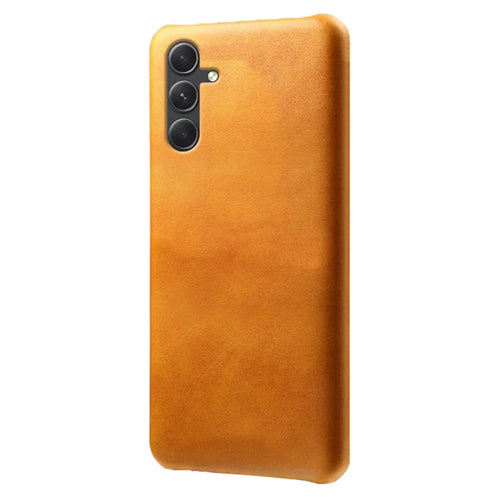For Samsung Galaxy A35 5G PU Leather+PC Mobile Phone Cover Calf Texture Case - Orange - 1