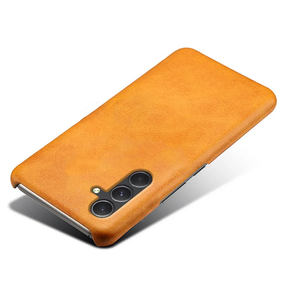 For Samsung Galaxy A35 5G PU Leather+PC Mobile Phone Cover Calf Texture Case - Orange - 3