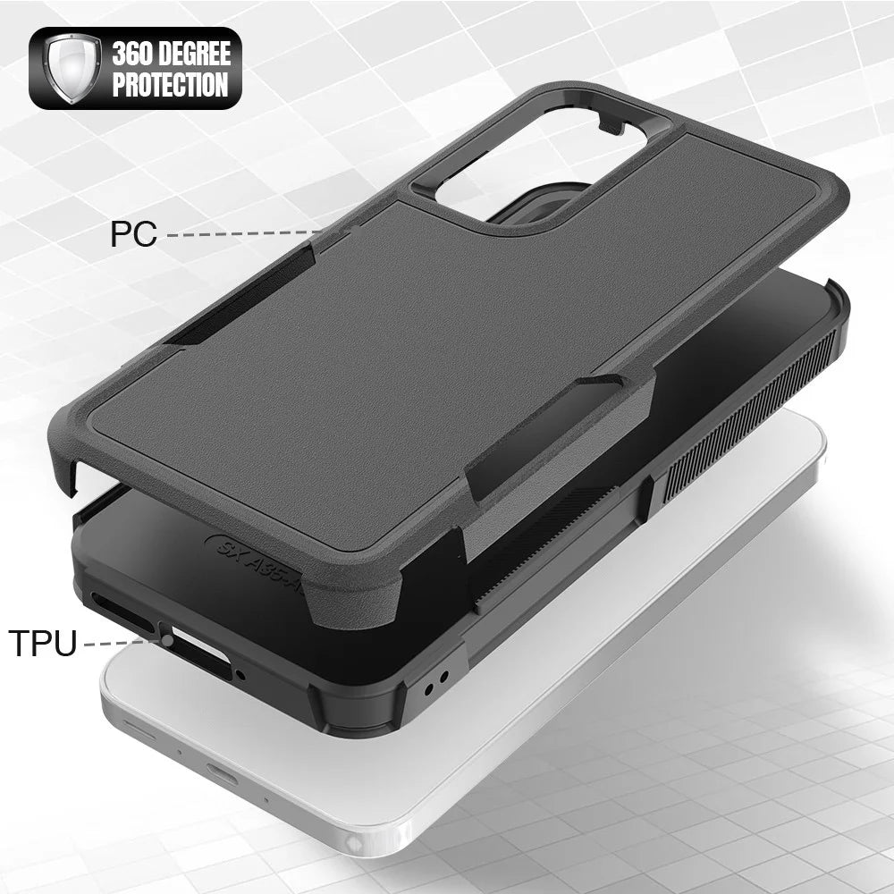 For Samsung Galaxy A35 5G Phone Case PC+TPU Drop-Proof Shell Cover - Black - 4