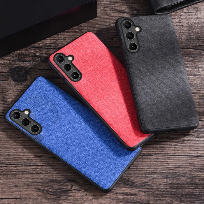 For Samsung Galaxy S23 FE Case Drop-resistant Cloth+PC Protective Shell - Grey - 3