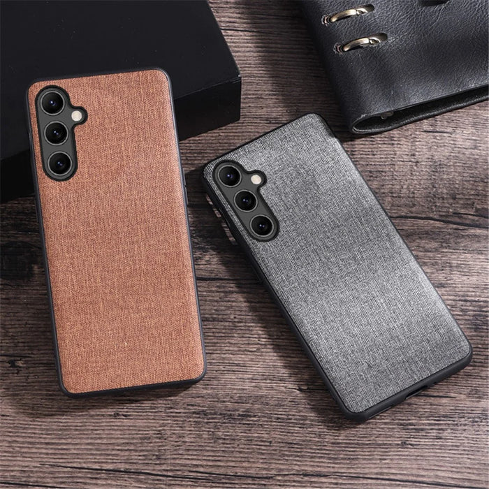 For Samsung Galaxy S23 FE Case Drop-resistant Cloth+PC Protective Shell - Grey - 4