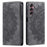 For Samsung Galaxy A55 5G Leather Case Mandala Flower Wallet Phone Cover - Grey - 1