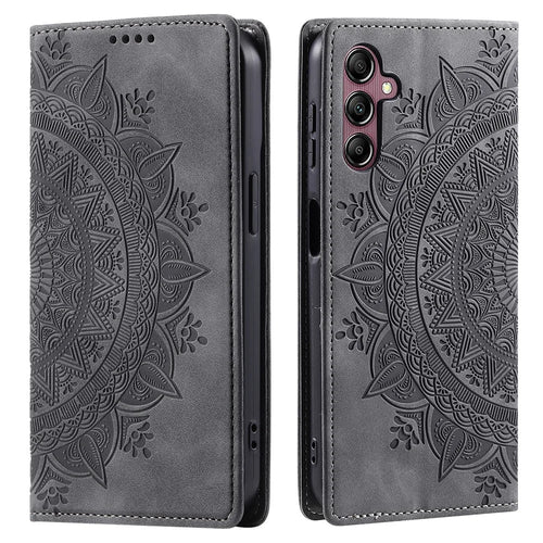For Samsung Galaxy A35 5G Case Leather Wallet Flip Cover Magnetic Auto Closing - Grey - 1