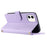 For iPhone 12 mini Leather Case Crossbody Phone Cover with 2 Straps - Purple - 3
