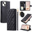 For iPhone 15 Plus Case Wallet Leather Phone Cover with Crossbody Shoulder Strap - Black - 1